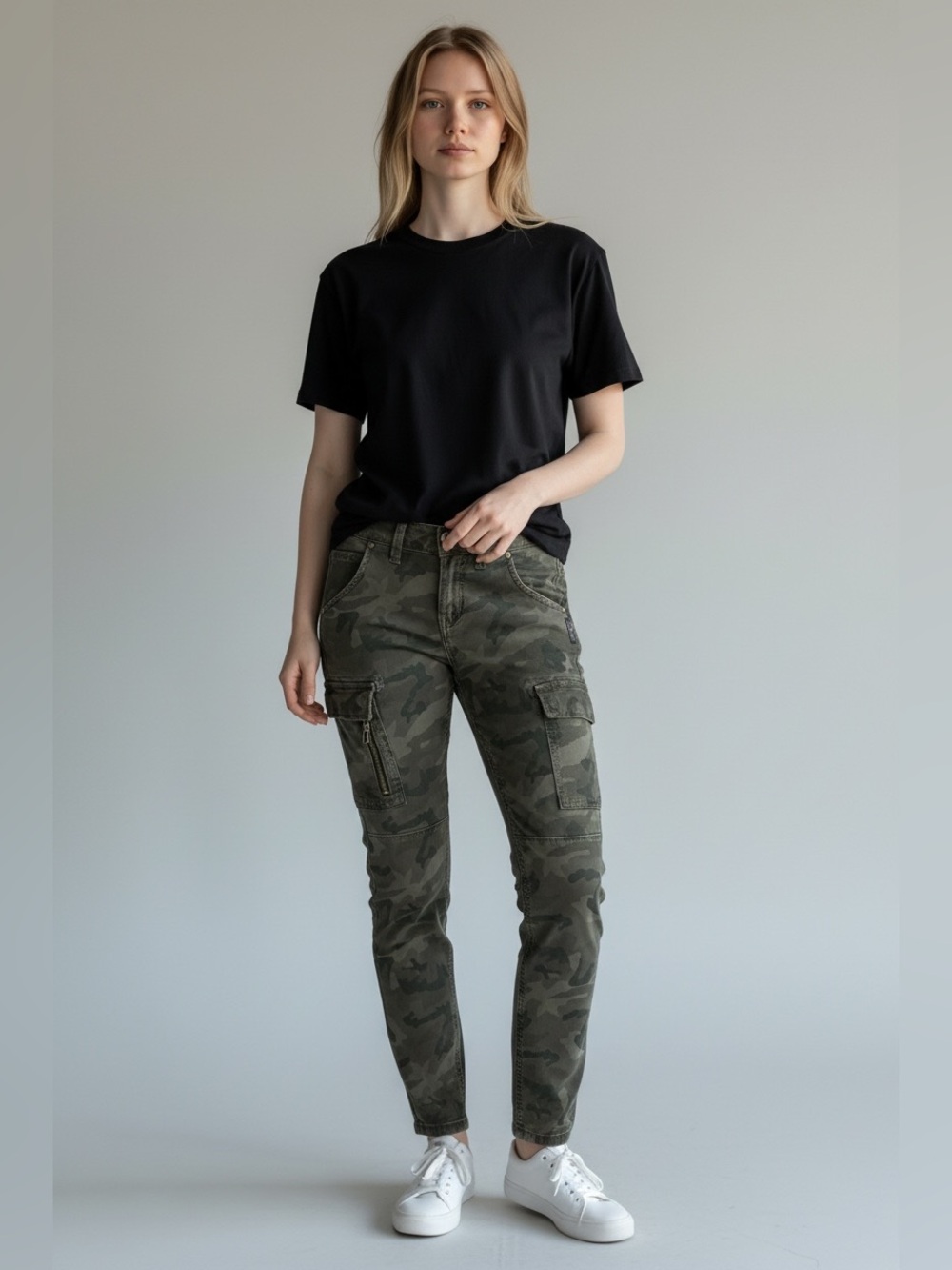 Silver Jeans Olive Camo Cargo Pants